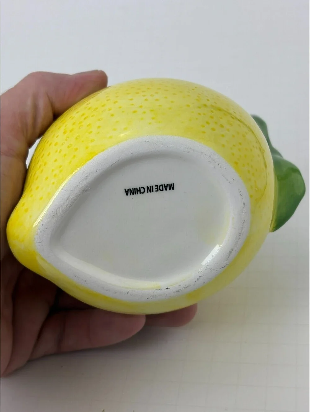 Lemon Soap Dispenser Hand Lotion Pump Yellow Textured Citrus Ceramic Decor